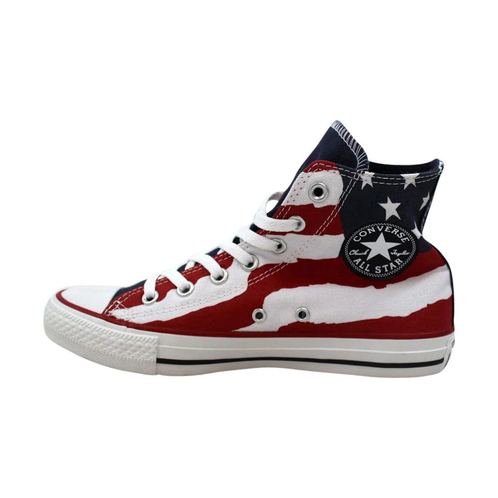 American Flag Black Converse High Top Chuck Taylor Shoes Made In USA