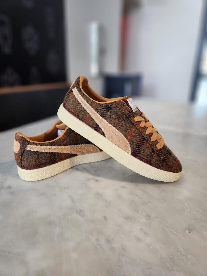 PUMA CLYDE HARRIS TWEED CHAMOMILE CARAMEL LATTE