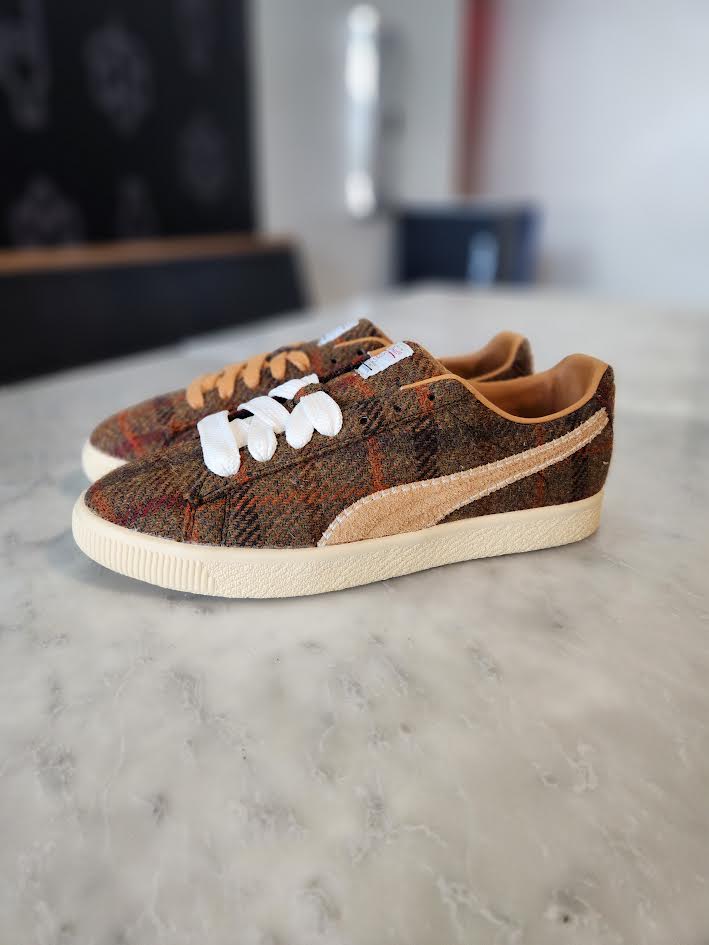 PUMA CLYDE HARRIS TWEED CHAMOMILE CARAMEL LATTE