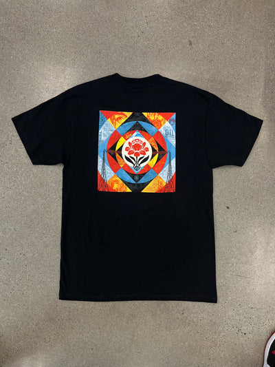 OBEY GEOMETRIC POWER CANVAS BLACK TEE