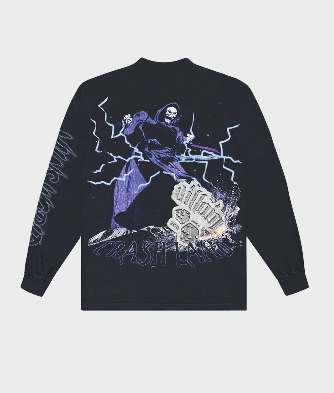 VILLAIN ATTIRE CRASHLAND LONG SLEEVE TEE NAVY