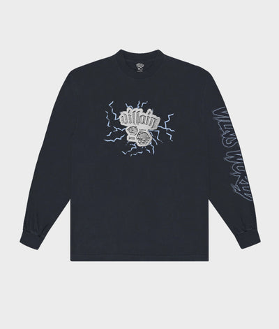 VILLAIN ATTIRE CRASHLAND LONG SLEEVE TEE NAVY