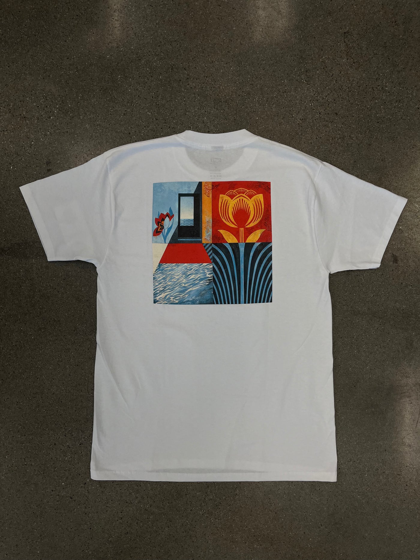 OBEY GEOMETRIC POWER CANVAS WHITE TEE