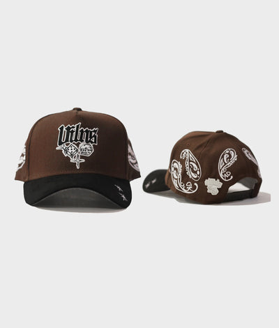 VILLAIN ATTIRE DICE PAISLEY HAT BROWN