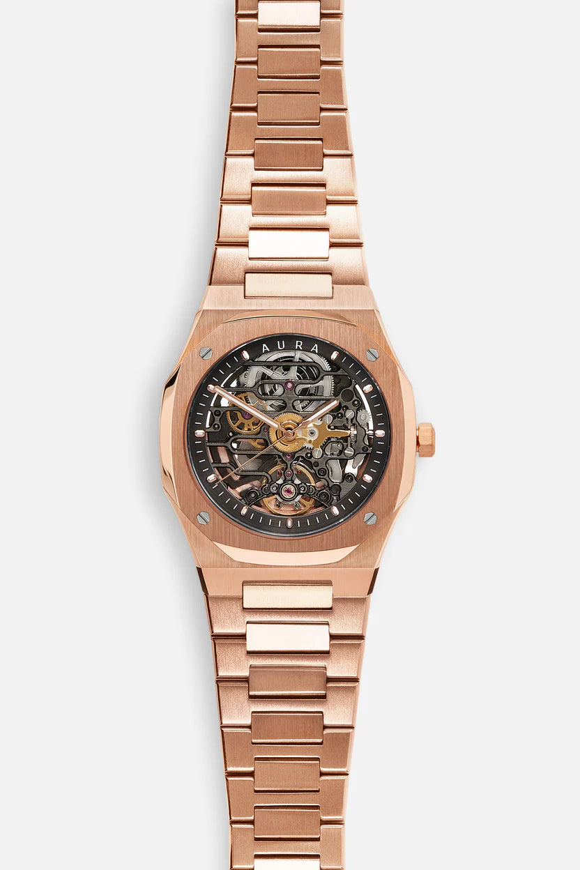 AURA WATCHES SKELETON 001 ROSE 40MM