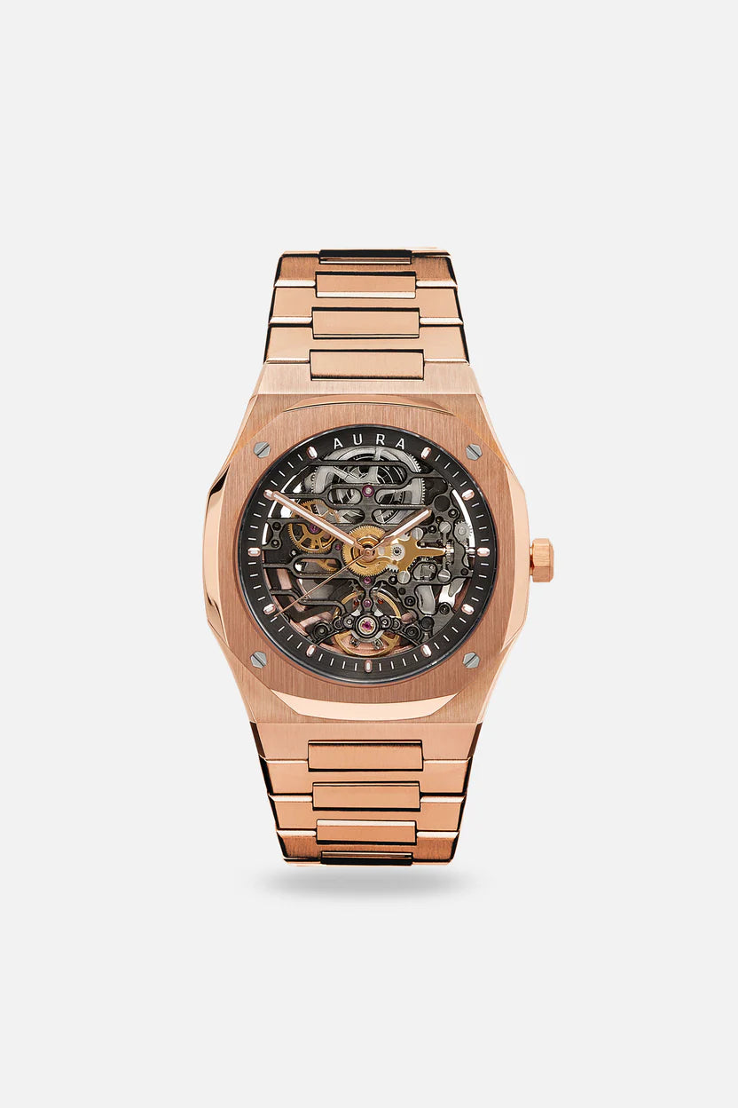 AURA WATCHES SKELETON 001 ROSE 40MM