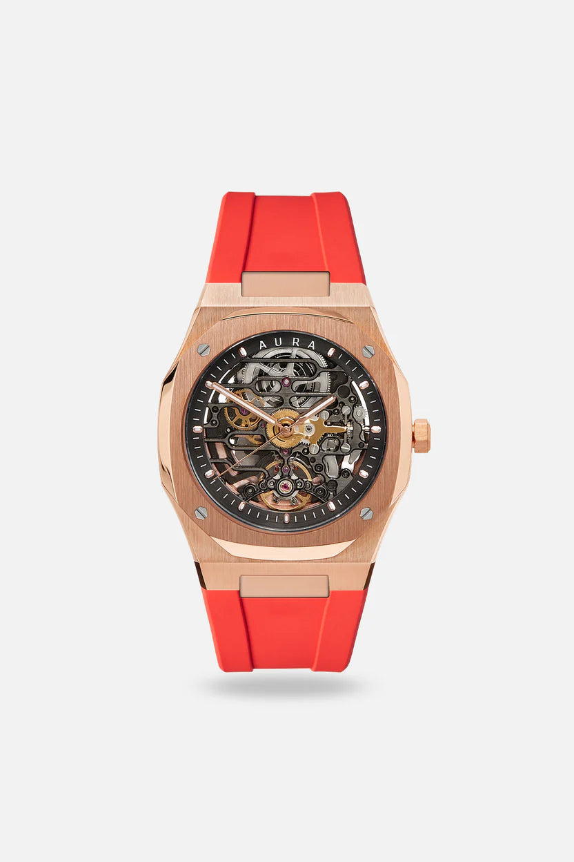 AURA WATCHES FKM RUBBER STRAP INFRARED ROSE