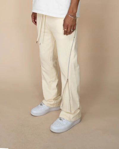 EPTM ZIP FLARED SWEATPANTS CREAM