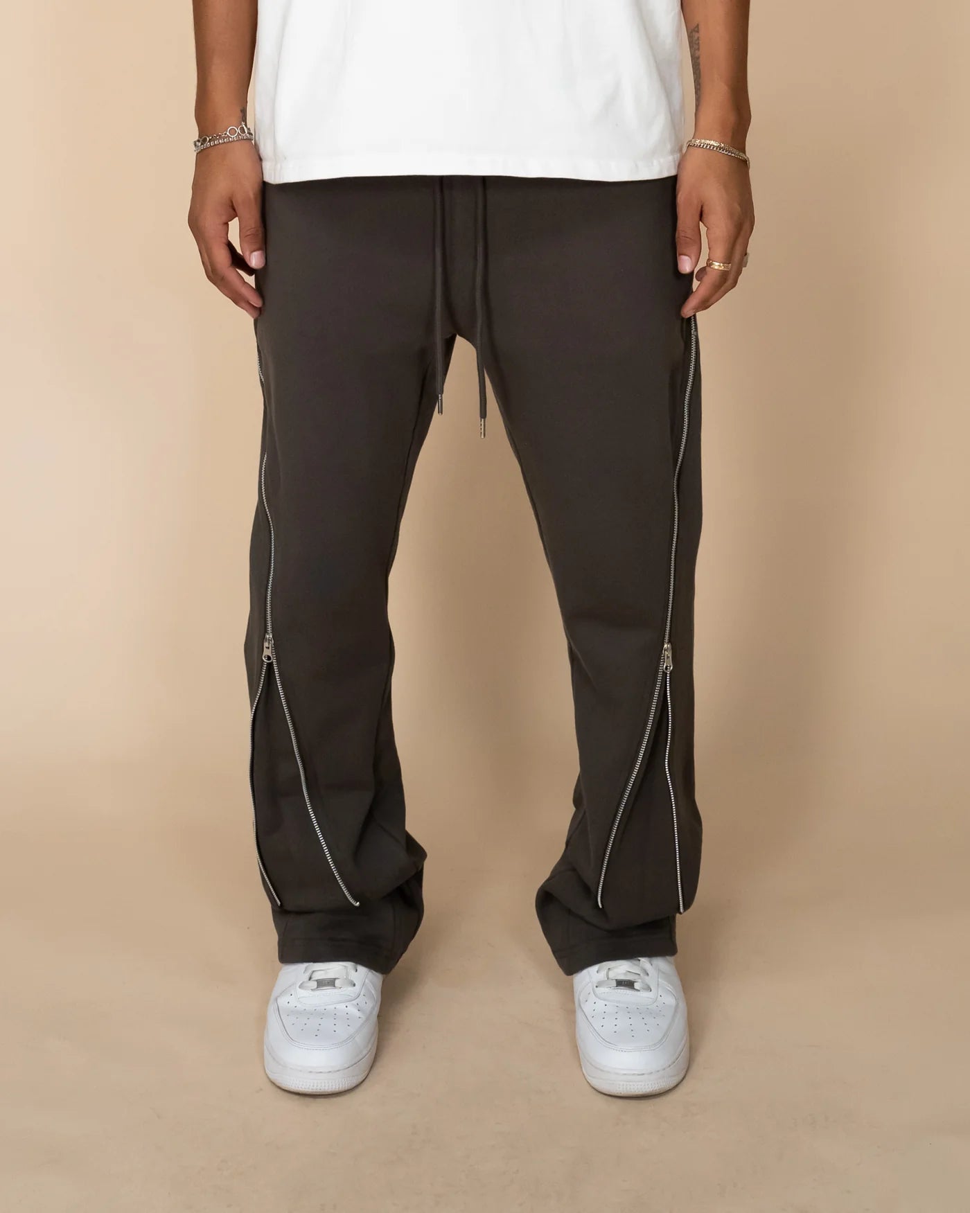 EPTM ZIP FLARED SWEATPANTS GREY