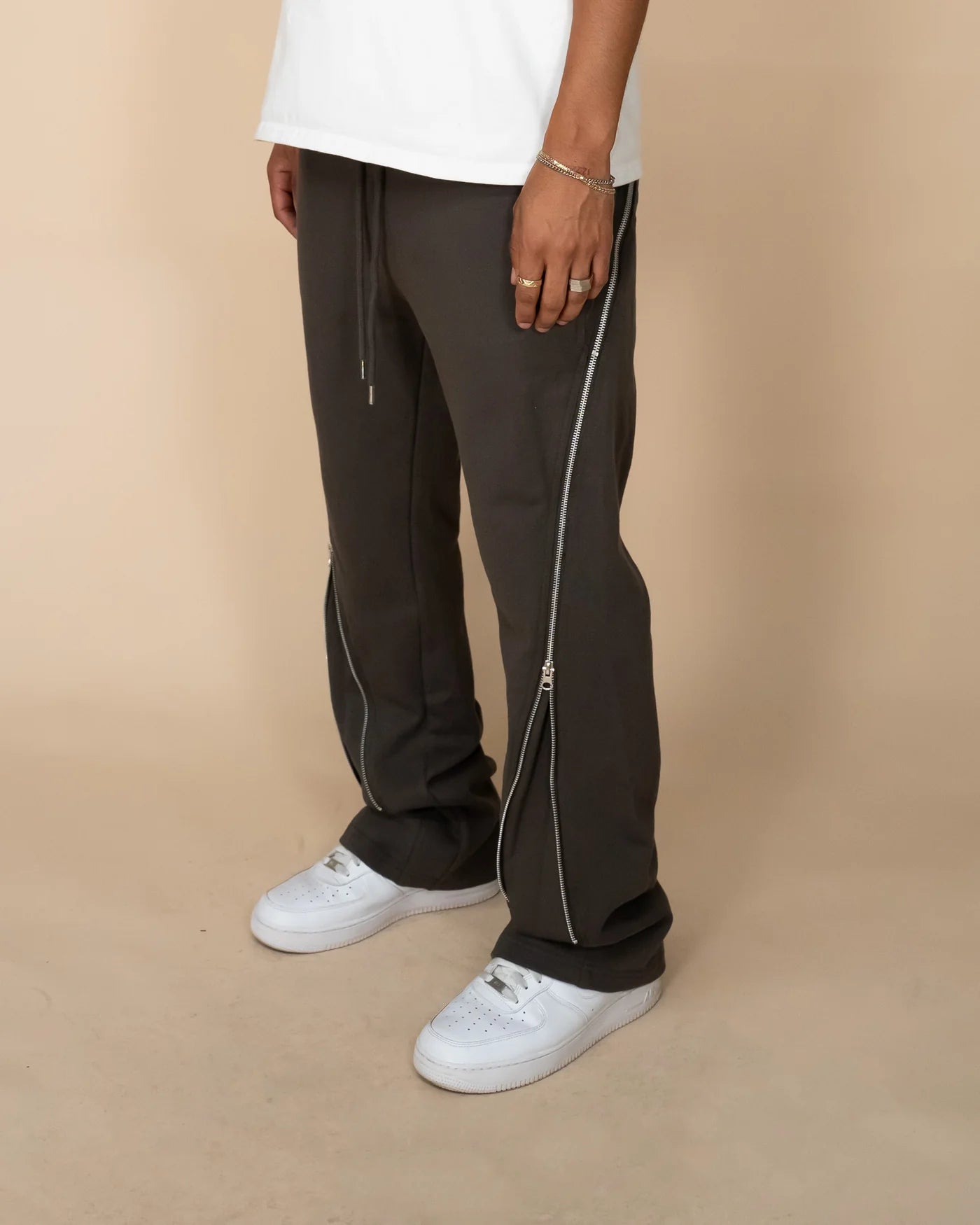 EPTM ZIP FLARED SWEATPANTS GREY