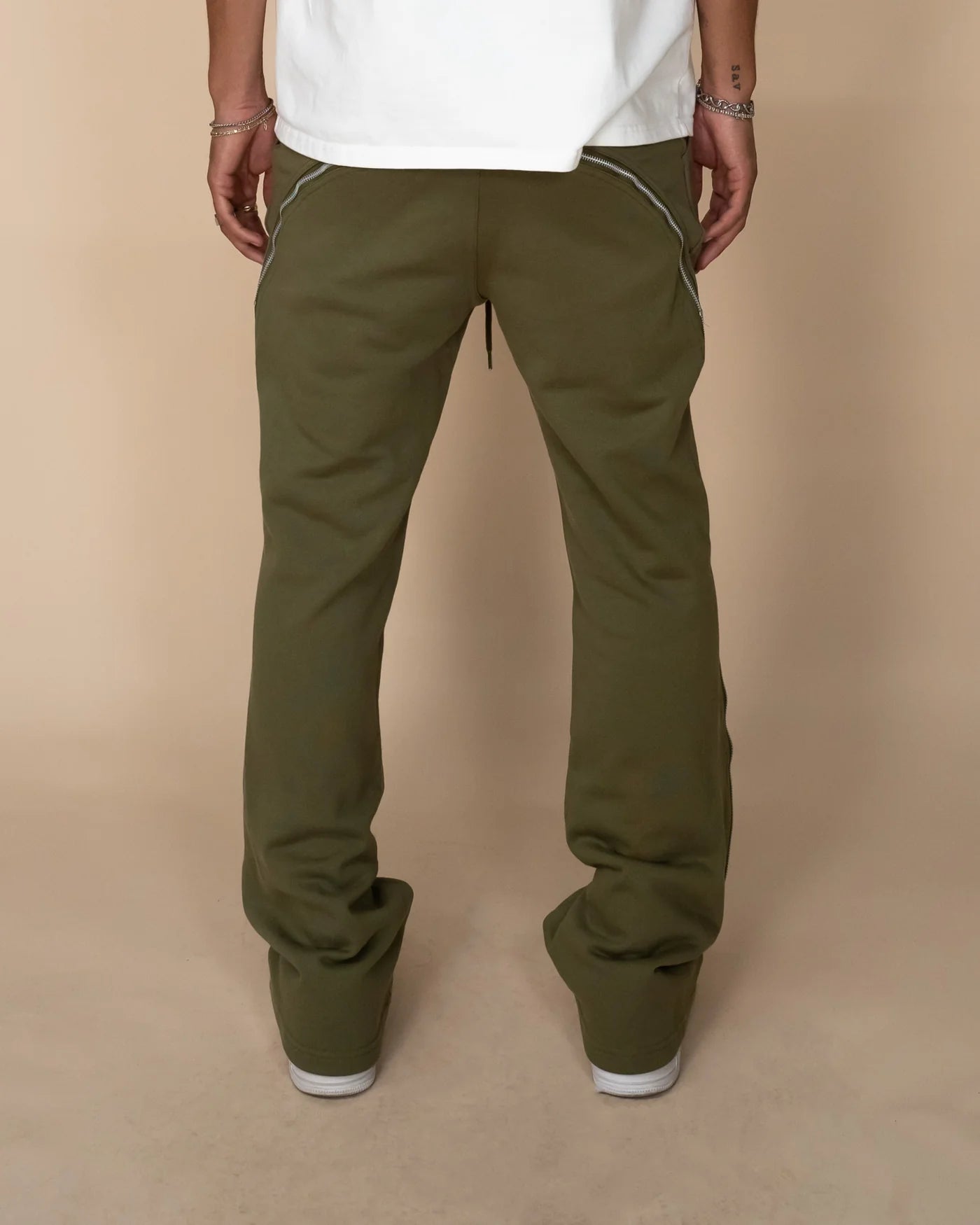 EPTM ZIP FLARED SWEATPANTS OLIVE