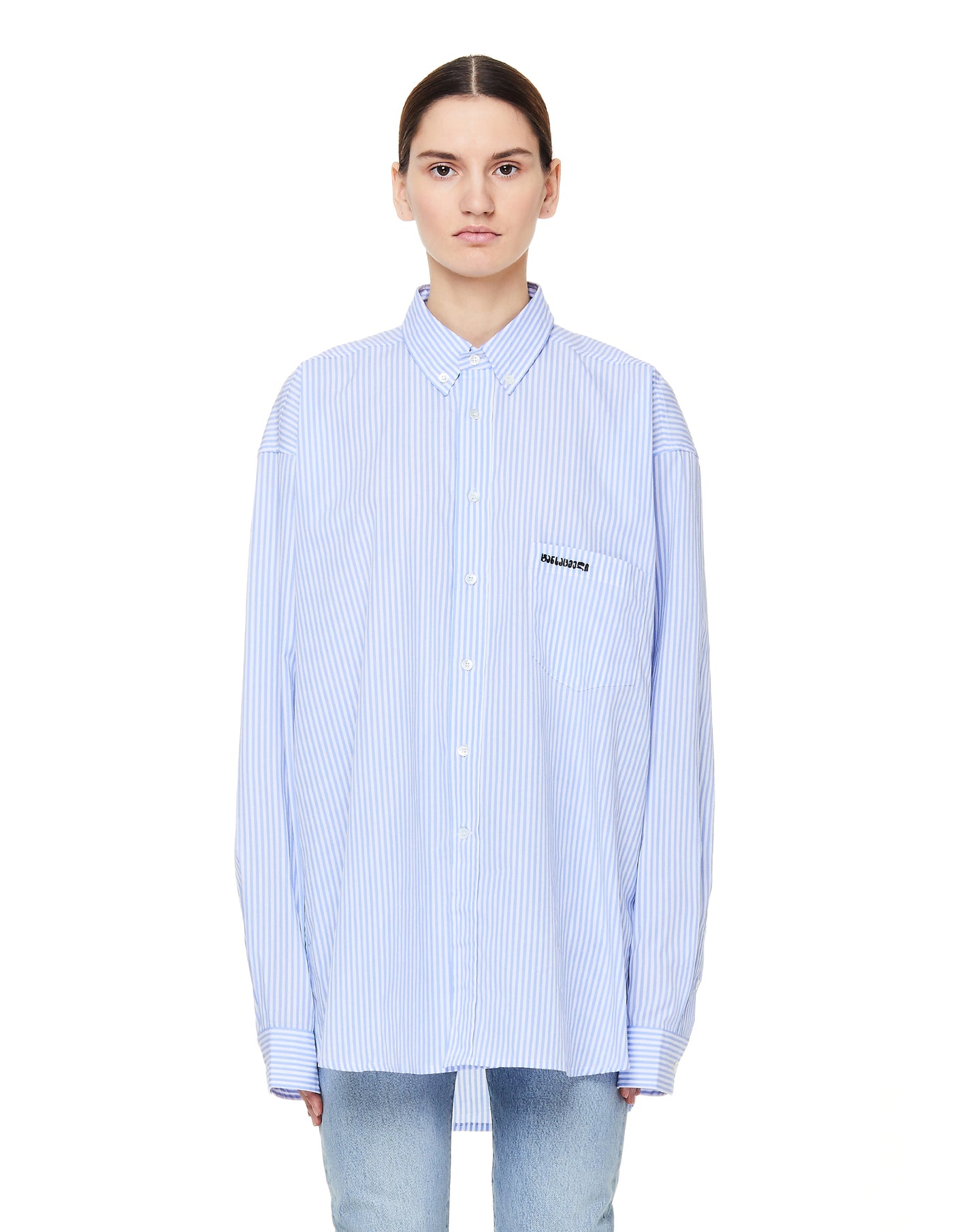 VETEMENTS METAL RING LONG SLEEVE SHIRT (BLUE STRIPES)