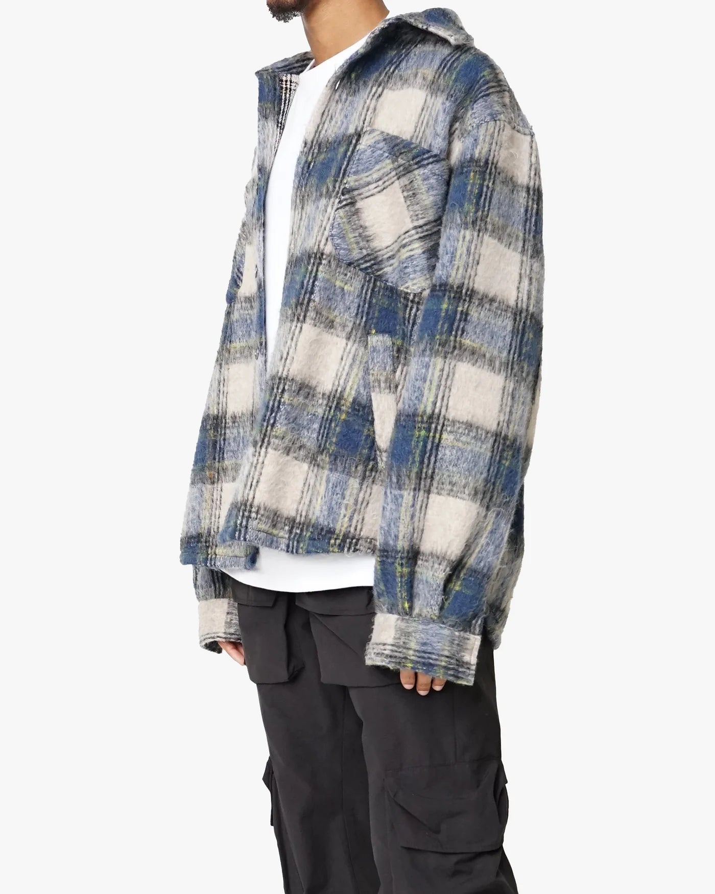 EPTM SIDE SLIT FLANNEL BLUE GREY