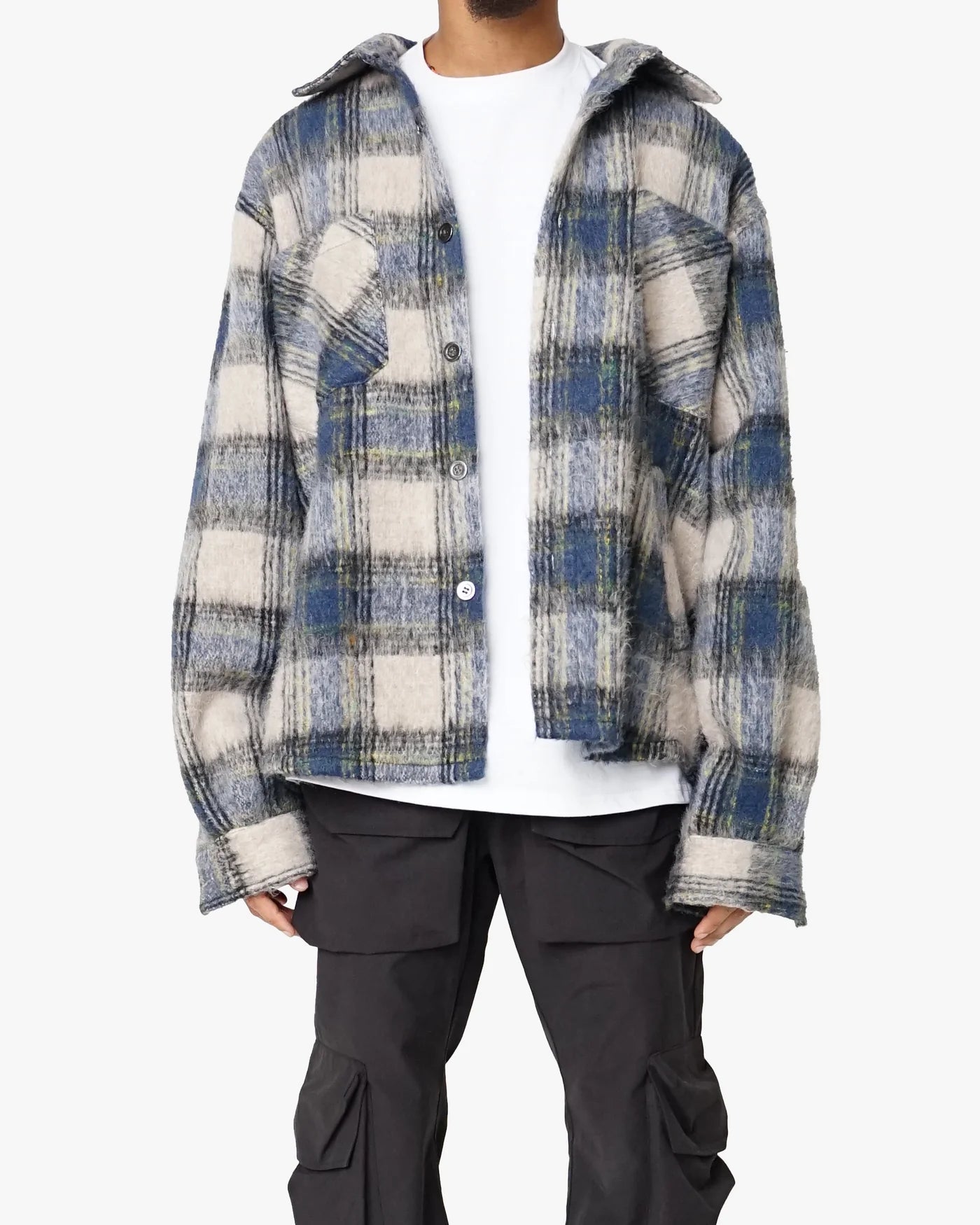 EPTM SIDE SLIT FLANNEL BLUE GREY