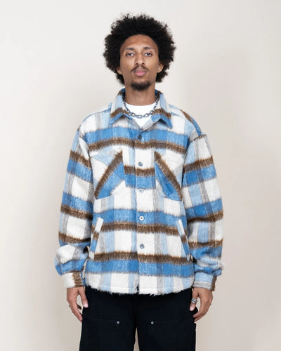 EPTM SIDE SLIT FLANNEL BLUE BROWN