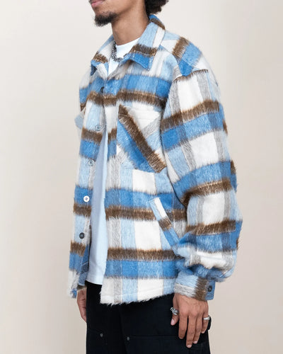 EPTM SIDE SLIT FLANNEL BLUE BROWN