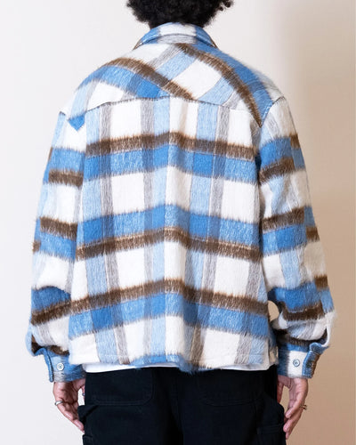 EPTM SIDE SLIT FLANNEL BLUE BROWN