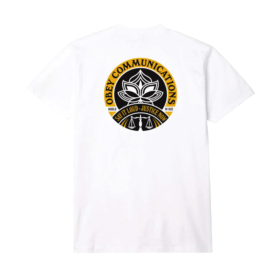 OBEY SAY IT LOUD LOTUS TEE  WHITE