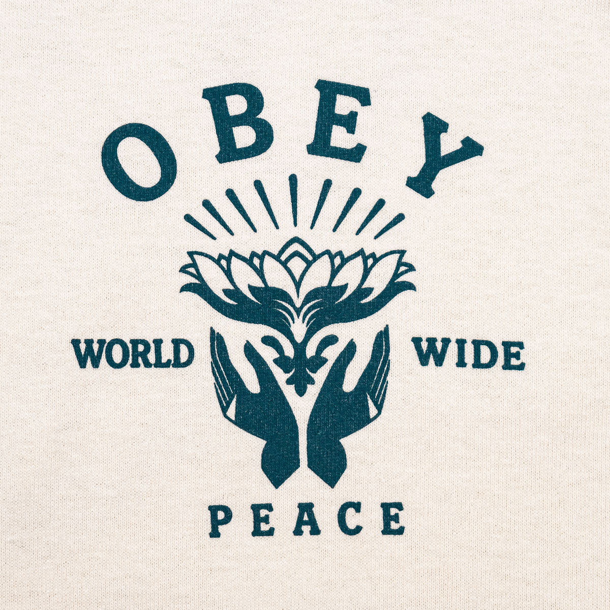 OBEY LOTUS WITH HANDS TEE CREAM