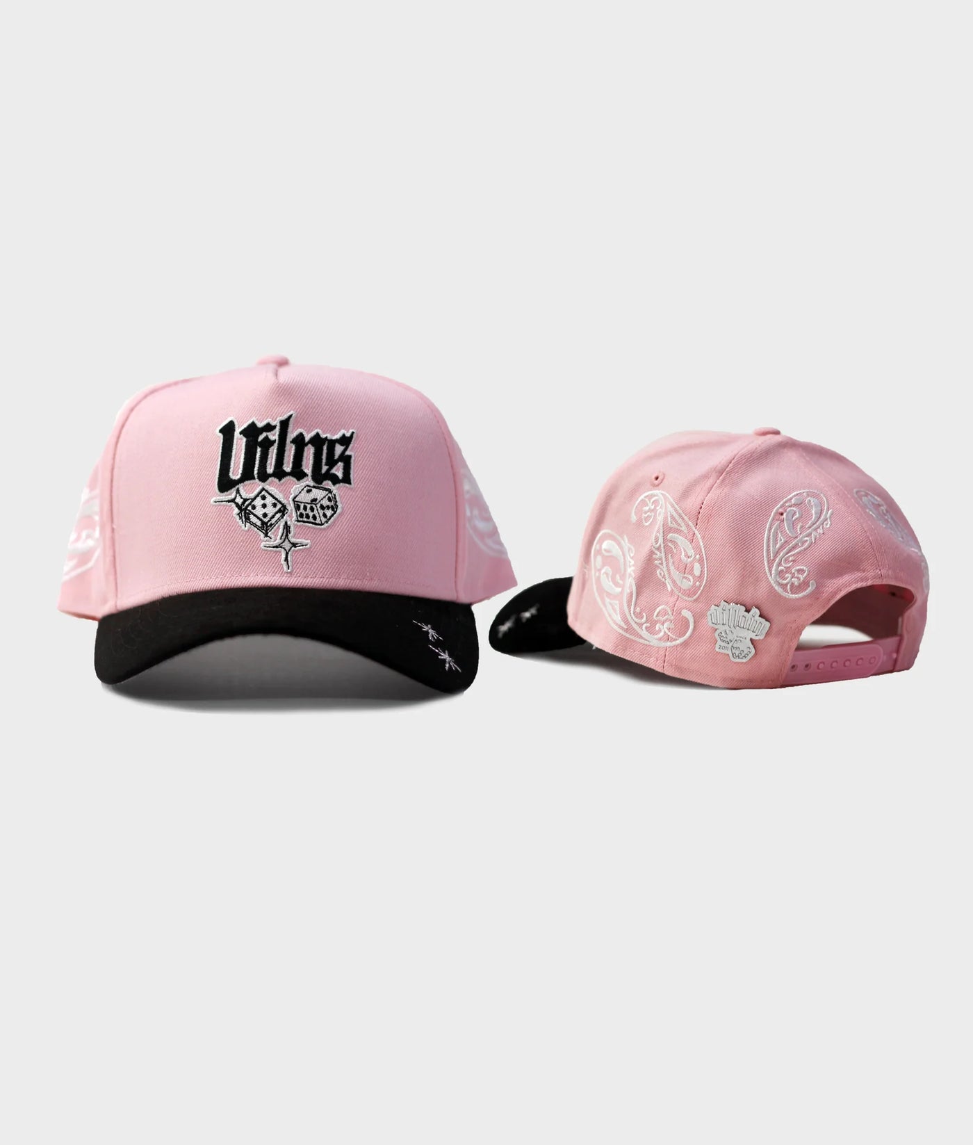 VILLAIN ATTIRE DICE PAISLEY HAT PINK