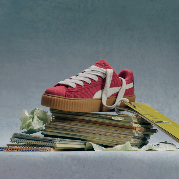 PUMA CREEPER PHATTY CORDUROY JR CLUB RED WHIT GUM