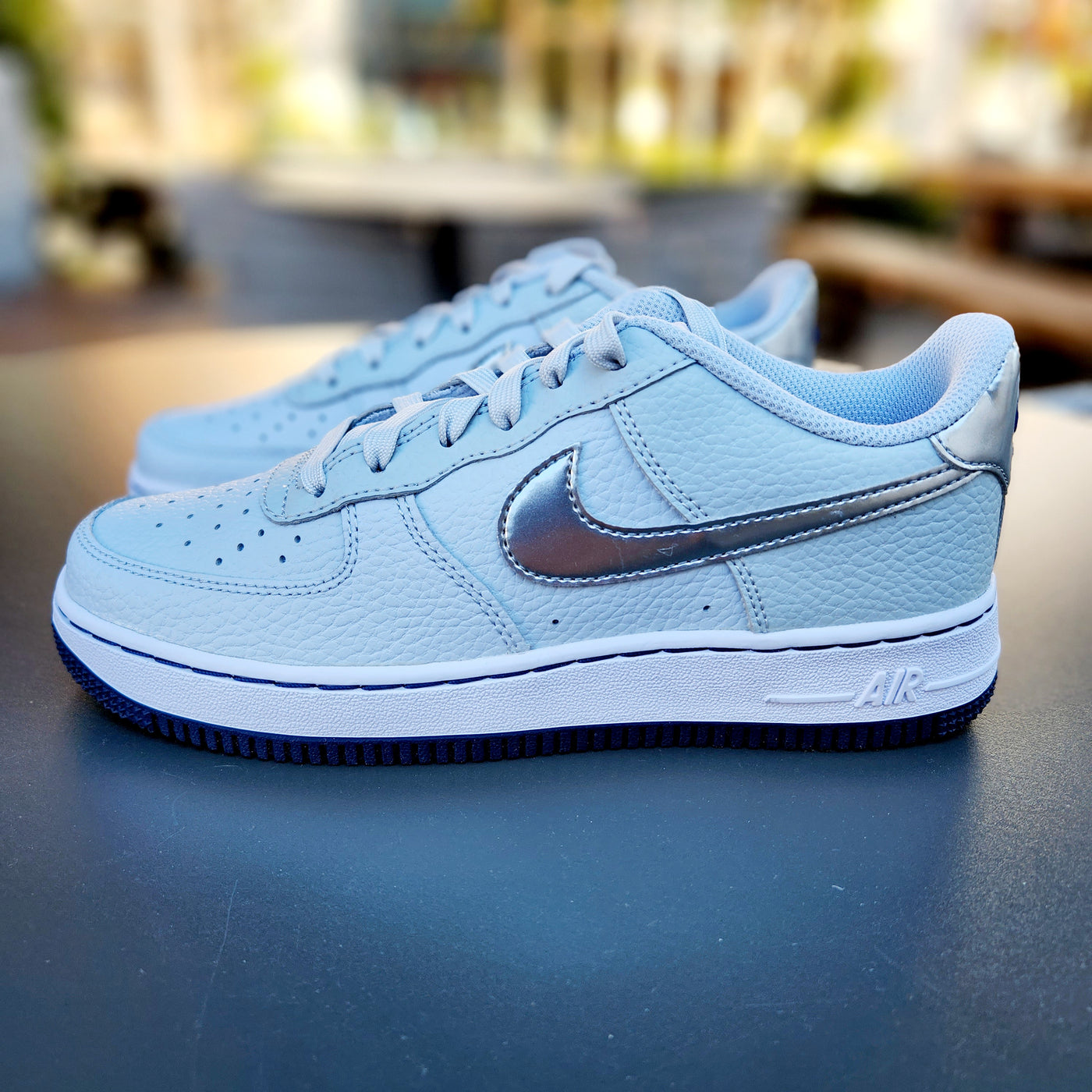 Nike Air Force 1 GS Pure Platinum Grey White Junior Kids Women