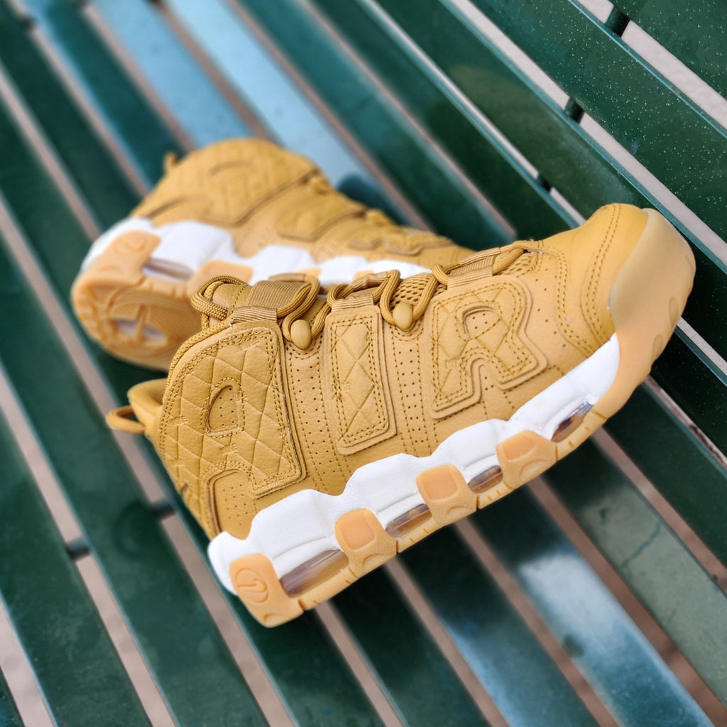 Wheat uptempo shop on feet